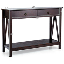 Load image into Gallery viewer, Gymax Console Table Accent Sofa Side Table with Drawer Shelf Entryway Espresso