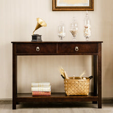 Load image into Gallery viewer, Gymax Console Table Accent Sofa Side Table with Drawer Shelf Entryway Espresso