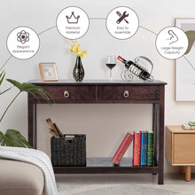 Load image into Gallery viewer, Gymax Console Table Accent Sofa Side Table with Drawer Shelf Entryway Espresso