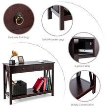 Load image into Gallery viewer, Gymax Console Table Accent Sofa Side Table with Drawer Shelf Entryway Espresso