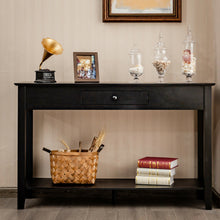 Load image into Gallery viewer, Gymax Console Table with Drawer Shelf 2 Tier Sofa Side Accent Table Black