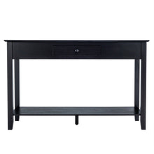 Load image into Gallery viewer, Gymax Console Table with Drawer Shelf 2 Tier Sofa Side Accent Table Black