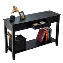 Load image into Gallery viewer, Gymax Console Table with Drawer Shelf 2 Tier Sofa Side Accent Table Black