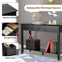 Load image into Gallery viewer, Gymax Console Table with Drawer Shelf 2 Tier Sofa Side Accent Table Black
