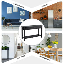 Load image into Gallery viewer, Gymax Console Table with Drawer Shelf 2 Tier Sofa Side Accent Table Black