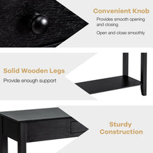 Load image into Gallery viewer, Gymax Console Table with Drawer Shelf 2 Tier Sofa Side Accent Table Black