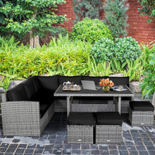 Load image into Gallery viewer, Gymax 7PCS Rattan Patio Sectional Sofa Set Conversation Set w/ Black Cushions