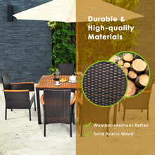Load image into Gallery viewer, Gymax 7PCS Rattan Outdoor Dining Set Patio Furniture Set w/ Cushions Umbrella Hole