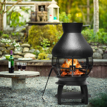 Load image into Gallery viewer, Gymax Patio Fire Pit Chimenea Fireplace Wood Burning Heater Garden Backyard