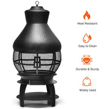 Load image into Gallery viewer, Gymax Patio Fire Pit Chimenea Fireplace Wood Burning Heater Garden Backyard