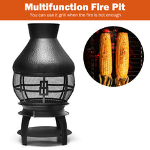 Load image into Gallery viewer, Gymax Patio Fire Pit Chimenea Fireplace Wood Burning Heater Garden Backyard