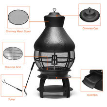Load image into Gallery viewer, Gymax Patio Fire Pit Chimenea Fireplace Wood Burning Heater Garden Backyard