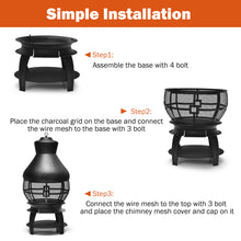 Load image into Gallery viewer, Gymax Patio Fire Pit Chimenea Fireplace Wood Burning Heater Garden Backyard