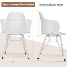 Load image into Gallery viewer, Gymax 4PCS Modern Dining Chair Plastic Arm Chair Office Home w/ Metal Legs White
