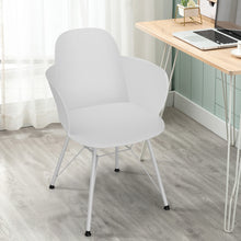 Load image into Gallery viewer, Gymax 4PCS Modern Dining Chair Plastic Arm Chair Office Home w/ Metal Legs White