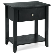 Load image into Gallery viewer, Gymax 2PCS Nightstand Sofa End Side Table W/ Storage Drawer Bottom Shelf Black