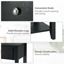 Load image into Gallery viewer, Gymax 2PCS Nightstand Sofa End Side Table W/ Storage Drawer Bottom Shelf Black