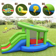 Load image into Gallery viewer, Gymax Inflatable Snail Bounce House Dual Slide Basketball Game W/ 480W Blower