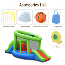 Load image into Gallery viewer, Gymax Inflatable Snail Bounce House Dual Slide Basketball Game W/ 480W Blower