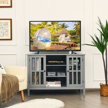 Load image into Gallery viewer, Gymax Wood TV Stand Entertainment Media Center Console for TV's up to 50'' Grey