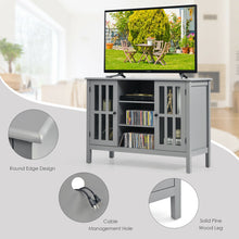 Load image into Gallery viewer, Gymax Wood TV Stand Entertainment Media Center Console for TV's up to 50'' Grey