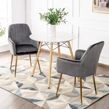 Load image into Gallery viewer, Gymax 4PCS Accent Leisure Chair Velvet Armchair Dining Chair Home Office Grey
