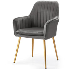 Load image into Gallery viewer, Gymax 4PCS Accent Leisure Chair Velvet Armchair Dining Chair Home Office Grey