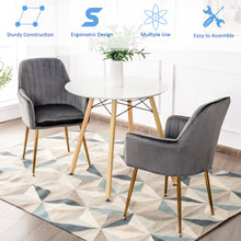 Load image into Gallery viewer, Gymax 4PCS Accent Leisure Chair Velvet Armchair Dining Chair Home Office Grey