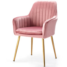 Load image into Gallery viewer, Gymax 4PCS Accent Leisure Chair Velvet Armchair Dining Chair Home Office Pink
