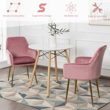 Load image into Gallery viewer, Gymax 4PCS Accent Leisure Chair Velvet Armchair Dining Chair Home Office Pink