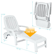 Load image into Gallery viewer, Gymax Patio Adjustable Chaise Lounge Chair Folding Sun Lounger Recliner w/ Wheels