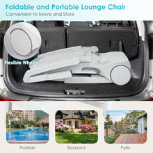 Load image into Gallery viewer, Gymax Patio Adjustable Chaise Lounge Chair Folding Sun Lounger Recliner w/ Wheels