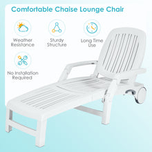 Load image into Gallery viewer, Gymax Patio Adjustable Chaise Lounge Chair Folding Sun Lounger Recliner w/ Wheels