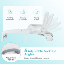 Load image into Gallery viewer, Gymax Patio Adjustable Chaise Lounge Chair Folding Sun Lounger Recliner w/ Wheels