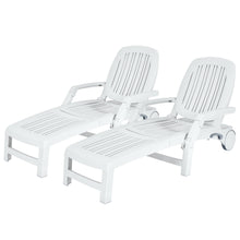 Load image into Gallery viewer, Gymax Set of 2 Patio Adjustable Chaise Lounge Chair Folding Recliner w/ Wheels