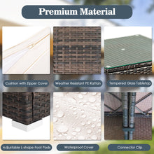 Load image into Gallery viewer, Gymax 5PCS Rattan Patio Conversation Set Sofa Furniture Set w/ White Cushions