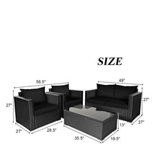 Load image into Gallery viewer, Gymax 8PCS Rattan Patio Conversation Set Outdoor Furniture Set w/ Black Cushions