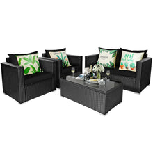 Load image into Gallery viewer, Gymax 8PCS Rattan Patio Conversation Set Outdoor Furniture Set w/ Black Cushions