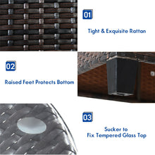 Load image into Gallery viewer, Gymax 4PCS Patio Furniture Set Outdoor Rattan Sectional Sofa Set w/ Navy Cushions