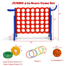 Load image into Gallery viewer, Gymax 2.5Ft 4-to-Score Giant Game Set Basketball Hoop Ring Game Outdoor Indoor