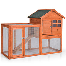 Load image into Gallery viewer, Gymax Wooden Chicken Coop Outdoor & Indoor Small Rabbit Hutch w/ Run