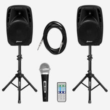 Load image into Gallery viewer, Gymax 1600W Portable 2-Way Powered Speaker System w/ Microphone