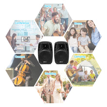 Load image into Gallery viewer, Gymax 1600W Portable 2-Way Powered Speaker System w/ Microphone