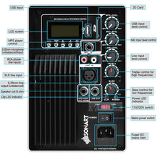 Load image into Gallery viewer, Gymax 1600W Portable 2-Way Powered Speaker System w/ Microphone