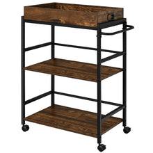 Load image into Gallery viewer, Gymax 3-Tier Rolling Bar Cart Kitchen Serving Cart w/ Removable Tray & Handle