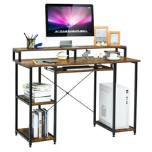 Load image into Gallery viewer, Gymax 47'' Computer Desk Writing Study Table w/ Keyboard Tray & Monitor Stand