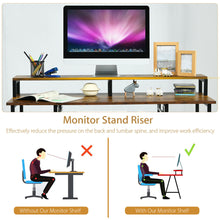 Load image into Gallery viewer, Gymax 47'' Computer Desk Writing Study Table w/ Keyboard Tray & Monitor Stand