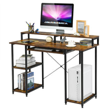 Load image into Gallery viewer, Gymax 47'' Computer Desk Writing Study Table w/ Keyboard Tray & Monitor Stand