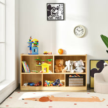 Load image into Gallery viewer, Gymax Kids 5-Cube Storage Cabinet 2-Shelf Wood Bookcase Organizer Natural