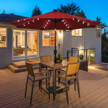 Load image into Gallery viewer, Gymax 9 ft Patio Table Market Umbrella Yard Outdoor w/ 32 Solar LED Lights